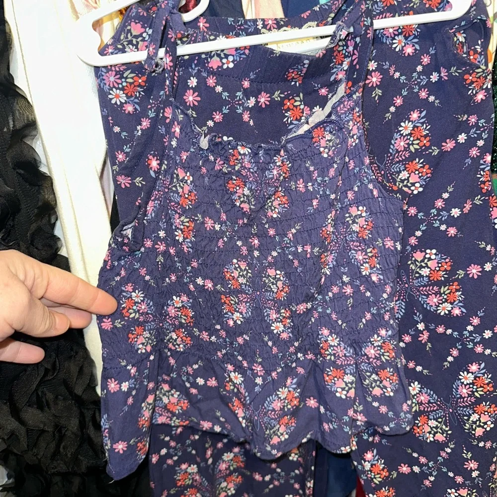 Floral Print Sleeveless Top & Flowy Wide Leg Pants